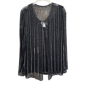 Vintage Beaded Cardigan and Tank Top Set by Patra